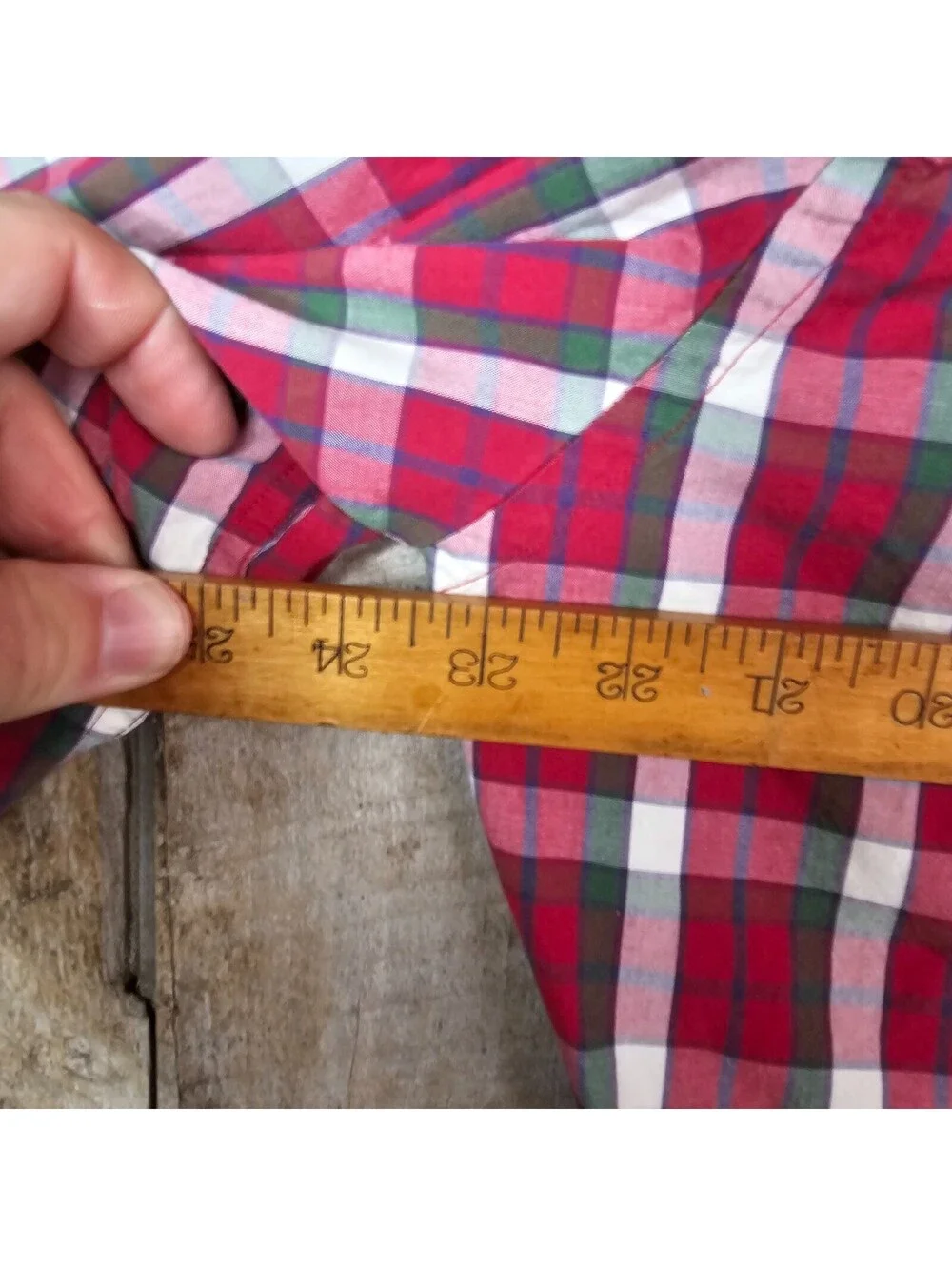 J Crew Plaid Button Down Shirt Men’s Large Red Green Cotton Casual